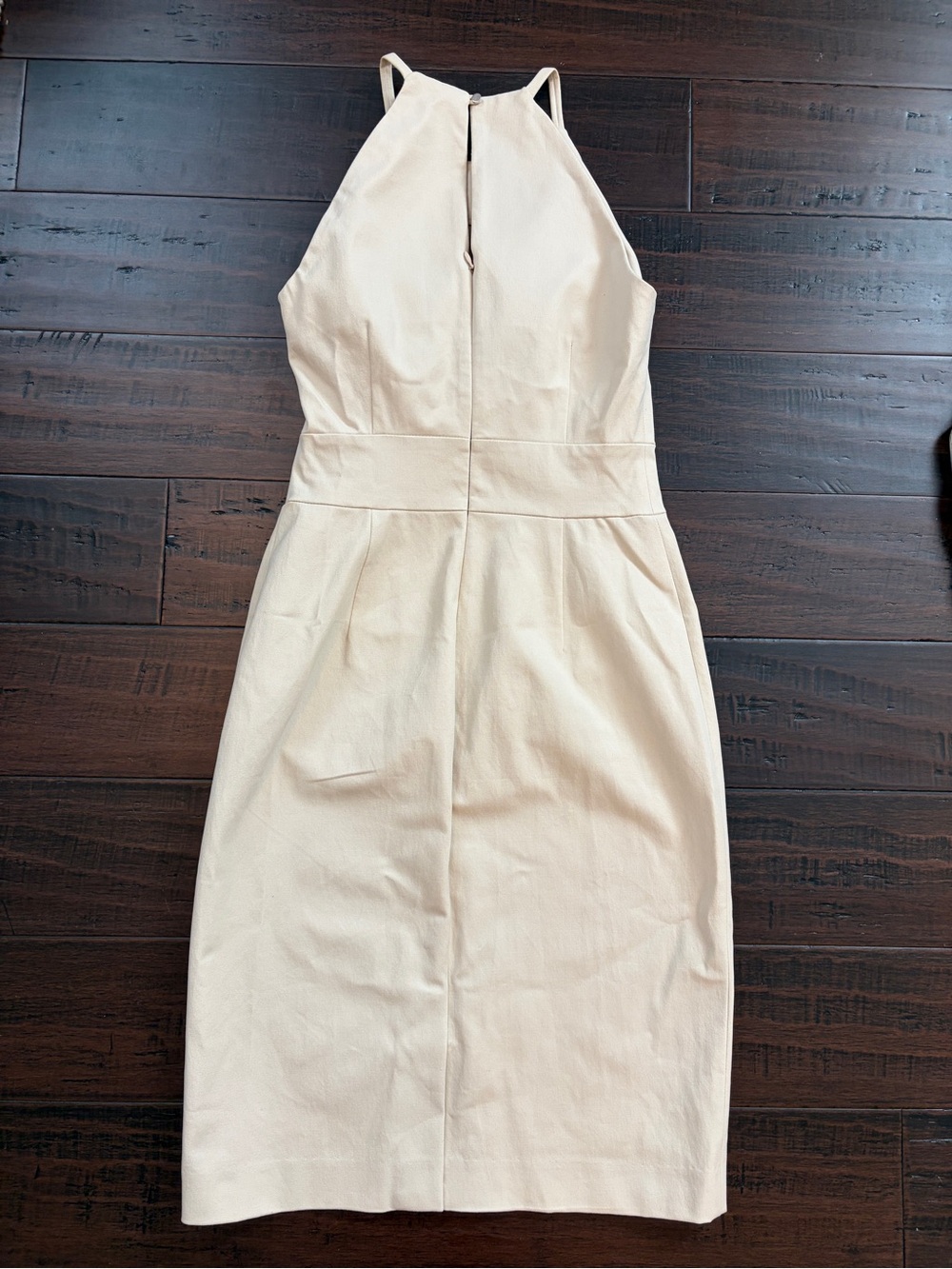 Banana Republic Classic minimalist neutral Cream Halter Sheath Dress office work - Picture 6 of 7
